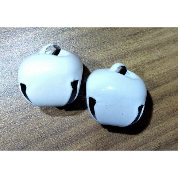 Snowman Jingle Bell Charms White Happy Face Holiday Christmas Craft 1 inch - Picture 3 of 4